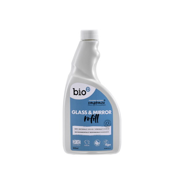 Bio-D Glass & Mirror Spray Refill – 500ml